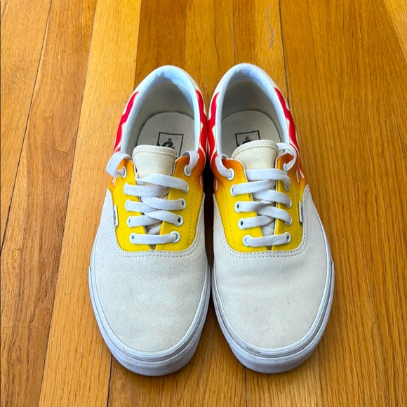 Vans sneakers - Yellow and Red,  w/ Flames size 10 - Picture 1 of 2